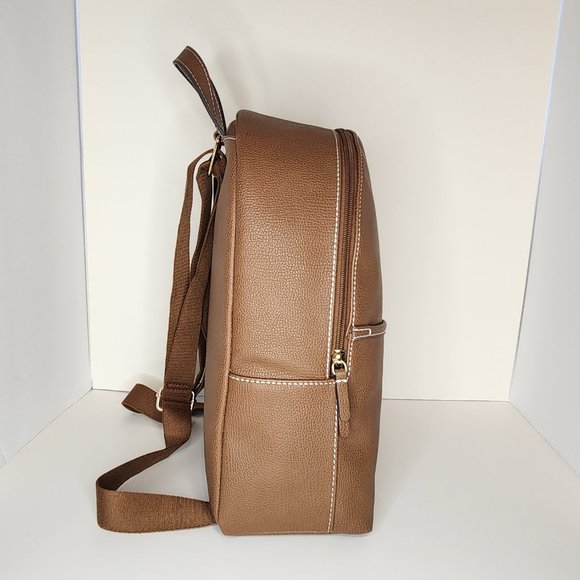 Tommy Hilfiger Whitney II Medium Dome Backpack Pebbled PVC Heritage Brown NWT - Picture 5 of 8